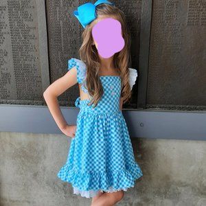 Eleanor Rose Dolly dress blue gingham girl size 7/8